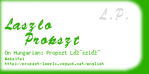 laszlo propszt business card